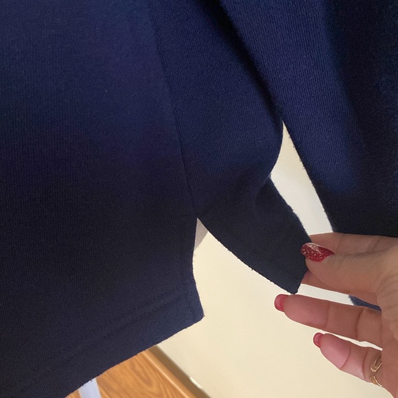 Breckenridge woman’s petite large cotton blend blue sweatshirt snowman 1/4zip - Picture 7 of 12